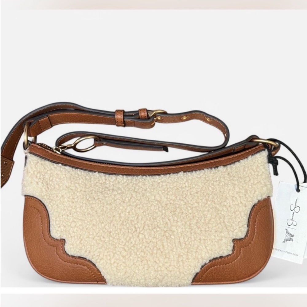 Brown Leather Shoulder Bag by Jessica Simpson